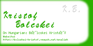 kristof bolcskei business card